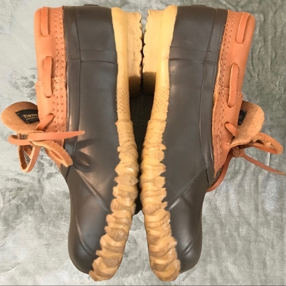 Cabela’s Brown Leather Rubber Duck Steel Shank Slip On Rain Mud Shoes Size 7 - Picture 7 of 11